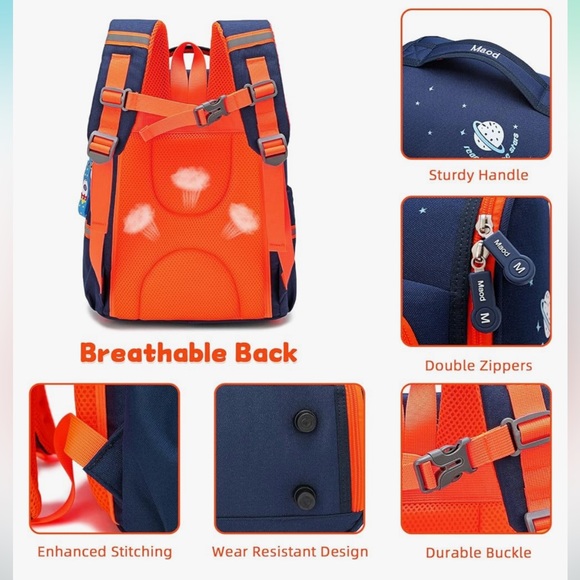 Maod Toddler Backpack for Boys Cute Kids Elementary School Backpacks BrandNew - Picture 4 of 6